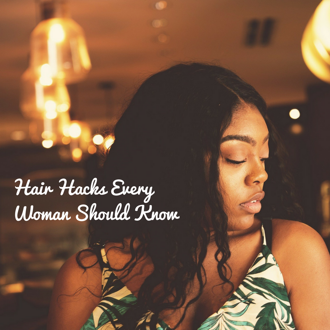 Woman with wavy hair extensions