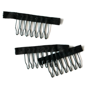 Comb clips integrated into wig caps to help secure your style