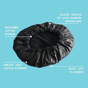 Lava Cap Reusable Deep Conditioning Heat Cap & Detangling Brush Kit – Black Onyx