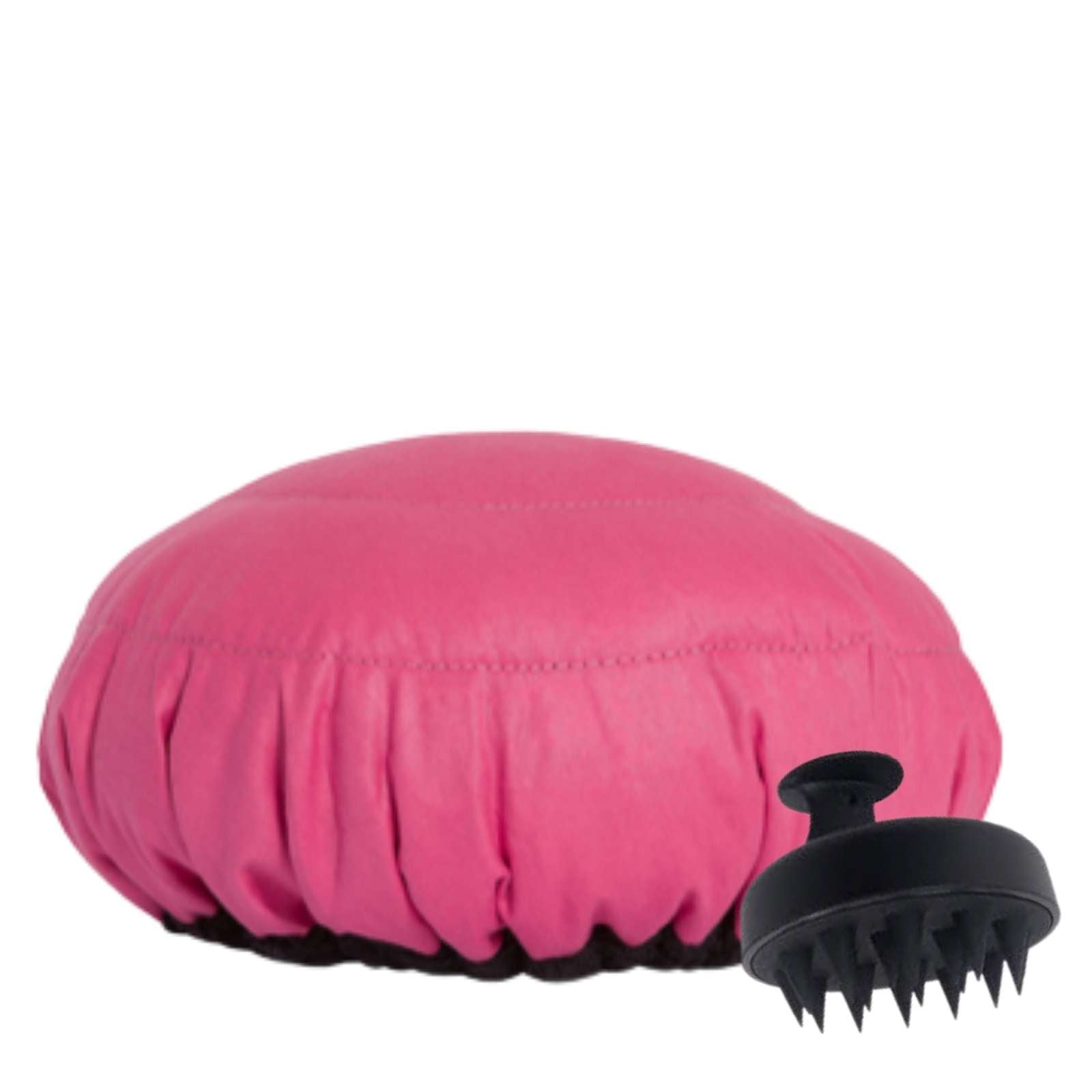 Lava Cap microwavable heat cap UK stock, with scalp massager in Retba Rose
